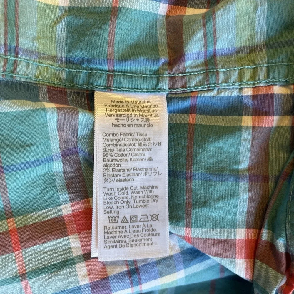 J.Crew Mens XL‎ Flex Washed Plaid Button Down Shirt Stretch Long Sleeve BP971